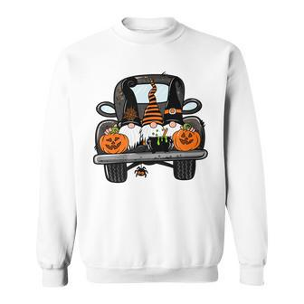 Harvest Fall Halloween Gnomes Truck Bed Goth Cute Spooky Sweatshirt - Seseable