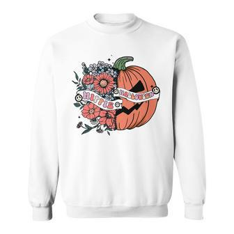 Hippie Halloween Sweet Sorta Spooky Pumpkin Flower For Women Sweatshirt | Seseable CA