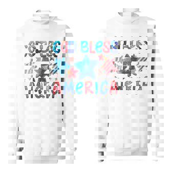 Kids Cute American Flag Girls 4Th Of July God Bless America Kids Sweatshirt | Seseable FR