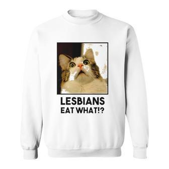 Lesbian Eat What Funny Cat Sweatshirt | Mazezy