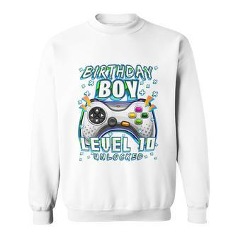 Level 10 Unlocked Video Game 10Th Birthday Gamer Boys T Sweatshirt - Monsterry DE