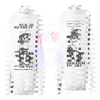 Make 4Th Of July Great Again Funny Trump Patriotic Us Flag Sweatshirt - Seseable