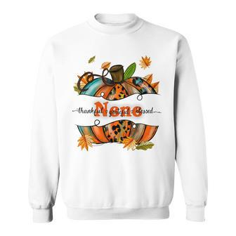 Nene Pumpkin Leopard Nene Thankful Grateful Blessed Sweatshirt - Thegiftio UK