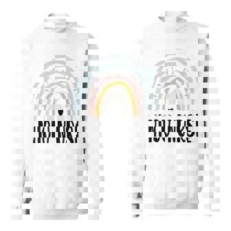 Nicu Nurse Icu Neonatal Boho Rainbow Team Tiny Humans Retro V2 Sweatshirt - Thegiftio