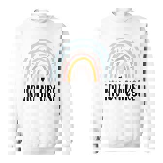 Nicu Nurse Icu Neonatal Boho Rainbow Team Tiny Humans Retro V5 Sweatshirt - Thegiftio