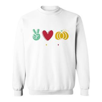 Peace Love Fall Cute Graphic Design Printed Casual Daily Basic Sweatshirt - Thegiftio UK
