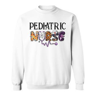 Pediatric Nurse Halloween Party Costume Nurse Squad Gifts V2 Men Women Sweatshirt Graphic Print Unisex - Thegiftio UK