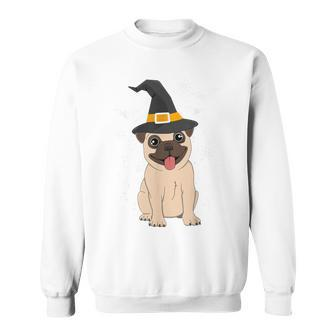 Pug Witch Halloween Dog Puppy Outfit Costume Trick Or Treat Sweatshirt - Seseable