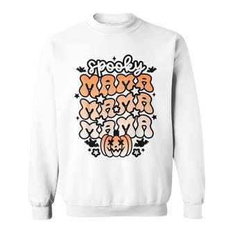 Retro Spooky Mama Floral Boho Ghost Mama Halloween Costume Sweatshirt - Seseable