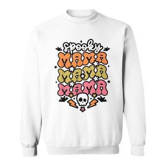 Retro Spooky Mama Floral Boho Ghost Mama Halloween Costume V2 Sweatshirt - Seseable