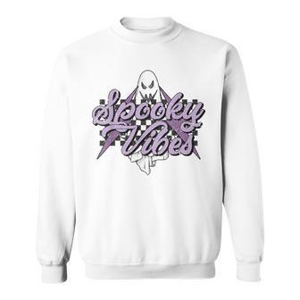 Retro Spooky Vibes Creepy Ghost Spooky Season Halloween Sweatshirt - Seseable