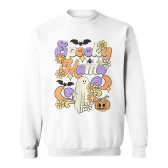 Spooky Mama Floral Ghost Boo Mom And Babe Matching Halloween Sweatshirt - Seseable