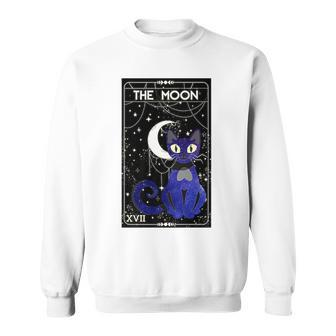 Tarot Card Crescent Moon And Cat Of Moon And Black Cat Sweatshirt - Thegiftio UK
