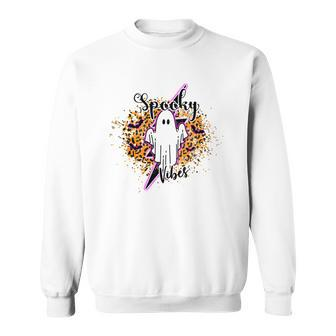Thick Thights And Spooky Vibes Lighting Boo Halloween Sweatshirt - Seseable