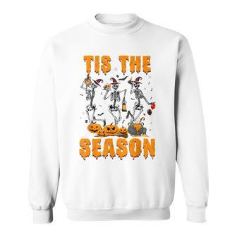 Tis The Season Pumpkin Spice Funny Fall Vibes Autumn Retro Sweatshirt - Thegiftio UK