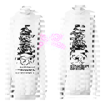 Trap Shooting Mom Messy Bun Hair Glasses V2 Sweatshirt | Seseable UK