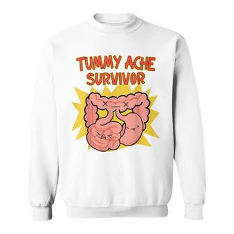 Tummy Pain Survivor Stomach Ache Funny Tummy Ache Survivor Sweatshirt - Thegiftio UK