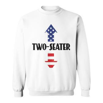 Two Seater Arrow 4Th Of July American Flag Two-Seater Sweatshirt - Seseable