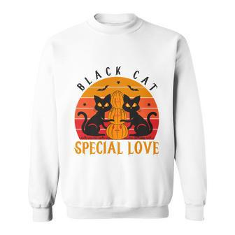 Vintage Halloween Black Cat Special Love Men Women Sweatshirt Graphic Print Unisex - Thegiftio UK
