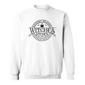 Vintage Halloween Sign Wickedly Delicous Witches Kitchen Men Women Sweatshirt Graphic Print Unisex - Seseable