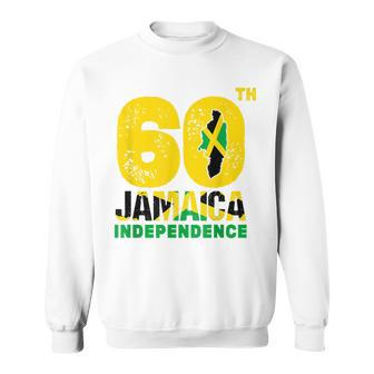 Vintage Jamaica 60Th Independence Day 2022 Jamaican Map Flag Sweatshirt - Thegiftio