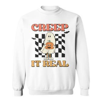 Vintage Retro Cute Creep It Real Halloween Sweatshirt - Thegiftio UK