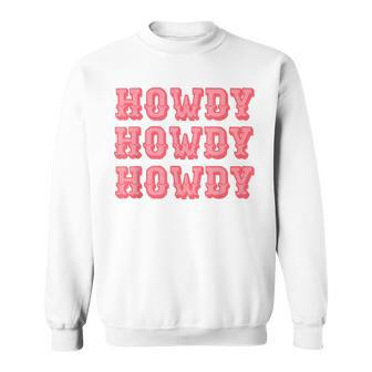 Vintage White Howdy Rodeo Western Country Southern Cowgirl V2 Sweatshirt - Seseable