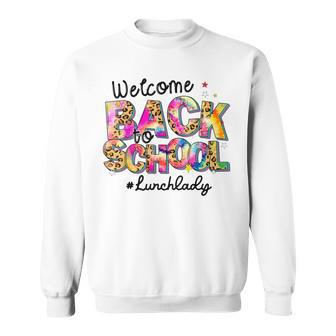 Welcome Back To School Lunch Lady Leopard Tie Dye V2 Sweatshirt - Thegiftio UK