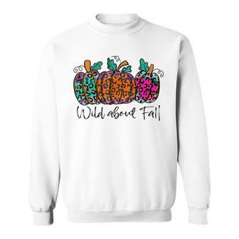 Wild About Fall Pumpkin Leopard Tie Dye Hello Autumn Season Sweatshirt - Thegiftio UK