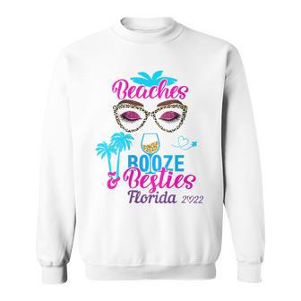 Womens Girls Trip 2022 Florida Friends Beaches Booze And Besties Sweatshirt - Thegiftio UK