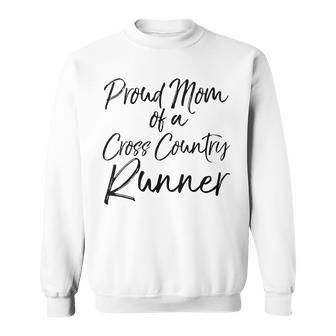 Womens High School Mom Run Gift Proud Mom Of A Cross Country Runner Men Women Sweatshirt Graphic Print Unisex - Thegiftio UK