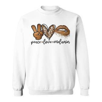 Womens Lypo Peace Love Melanin Afro Black Brown Girls Pride Sweatshirt - Thegiftio UK