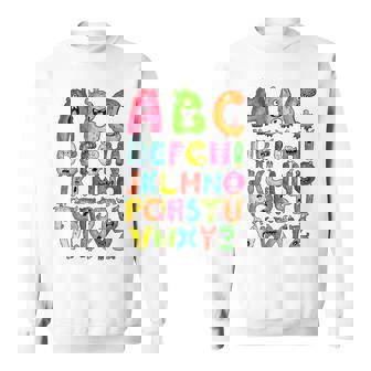 Womens Teachers Funny Halloween Alphabet Monsters | Teachers Men Women Sweatshirt Graphic Print Unisex - Thegiftio