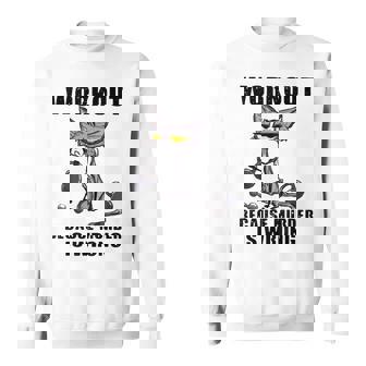 Workout Because Murder Is Wrong Black Cat Sweatshirt - Thegiftio