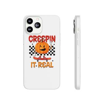 Funny Pumpkin Skateboarding Creepin It Real Halloween Phonecase iPhone