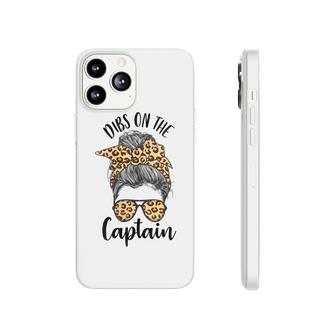 Womens Funny Captain Wife Dibs On The Captain Saying Cute Messy Bun  Phonecase iPhone