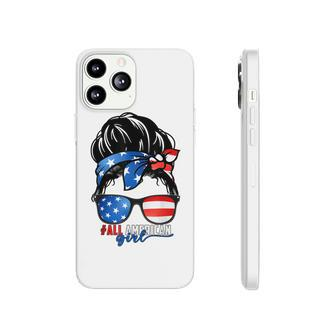 All American Girl 4Th Of July Daughter Messy Bun Usa Phonecase iPhone - Seseable