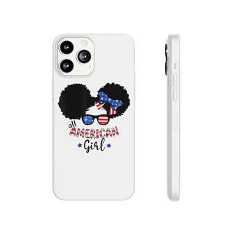 All American Girls 4Th Of July Black African Messy Bun Phonecase iPhone - Seseable