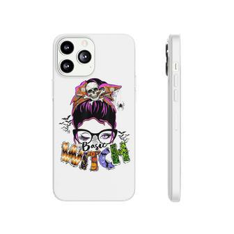 Basic Witch Halloween Messy Bun Halloween Skull Turban Phonecase iPhone - Seseable
