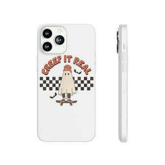 Funny Halloween Creep It Real Retro Skateboarding Ghost Kids Phonecase iPhone - Seseable