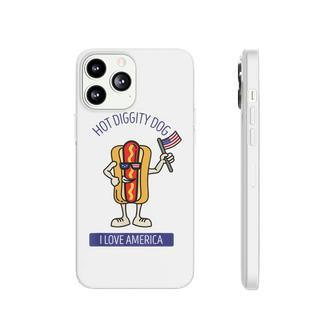 Hot Diggity Dog July 4Th Patriotic Bbq Picnic Usa Funny Phonecase iPhone - Seseable