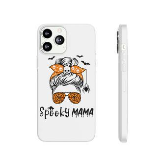 Messy Bun Spooky Mama Mom Funny Halloween Costume Skull Phonecase iPhone - Seseable