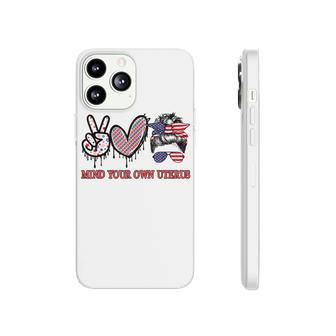 Mind Your Own Uterus Pro Choice Feminist Women Right Us Flag Phonecase iPhone - Seseable