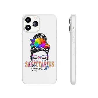 Sagittarius Girl Birthday Messy Bun Hair Colorful Floral Phonecase iPhone - Seseable