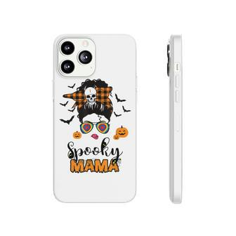 Spooky Mama Messy Bun For Halloween Messy Bun Mom Monster Phonecase iPhone - Seseable