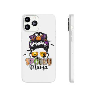 Spooky Mama Messy Bun Mom Life Halloween V2 Phonecase iPhone - Seseable