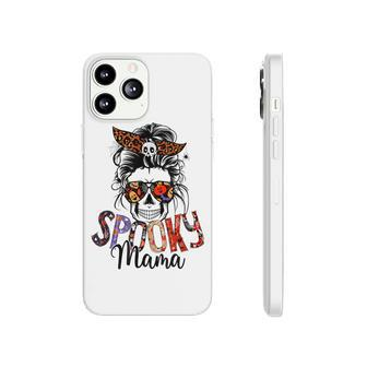Spooky Mama Skull Halloween Womens Messy Bun Witch Phonecase iPhone - Seseable