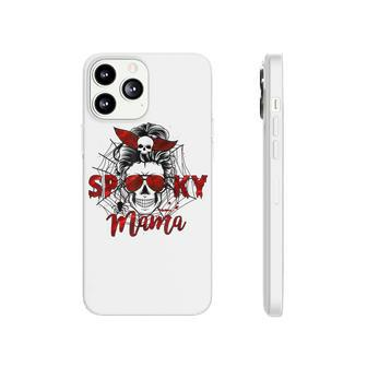 Spooky Mama Skull Witch Women Messy Bun Halloween Costume Phonecase iPhone - Seseable