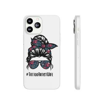 Tattoo Artist Wife Life Messy Bun Hair Glasses Phonecase iPhone - Seseable