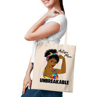 Autism Mom Unbreakable Black Melanin African American Women Tote Bag - Thegiftio UK